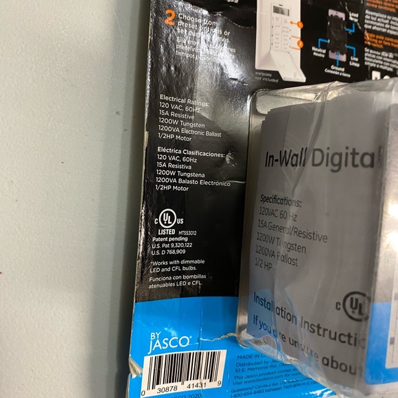 ☘️5 for $40☘️Jasco myTouch Smart In-Wall Digital Simple Set Timer NIB - Picture 11 of 12